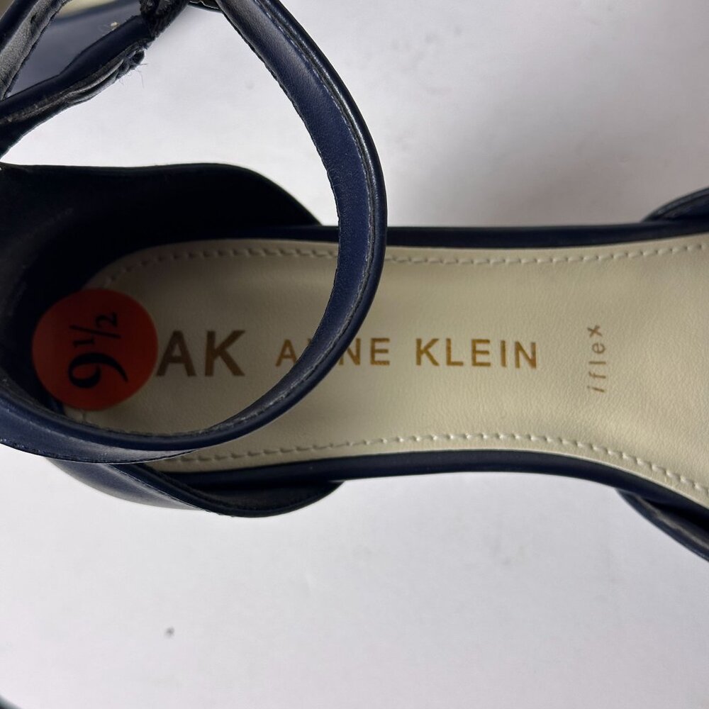 Anne Klein Ankle Strap Heels Women 9.5 Navy Blue Classy Special Occasion Shoes - Picture 12 of 16